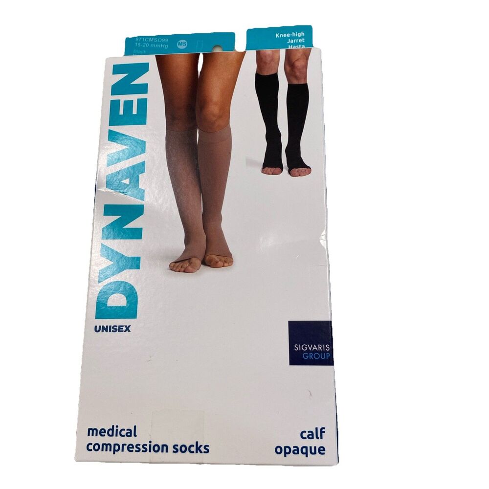 Sigvaris Dynaven 971 Women's MS Open Toe Knee Highs 15-20 mmHg  Black